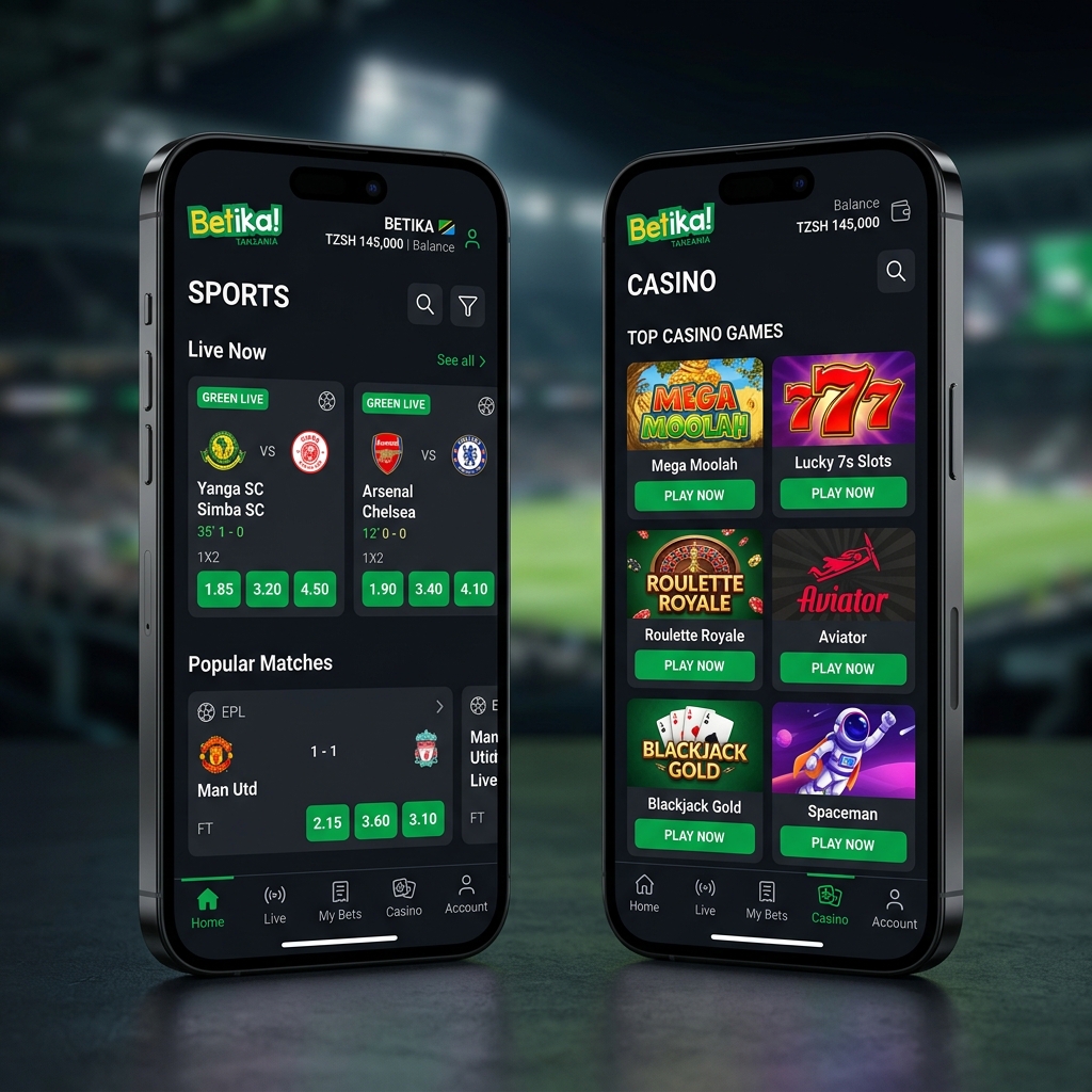 Betika Tanzania app mockup Android